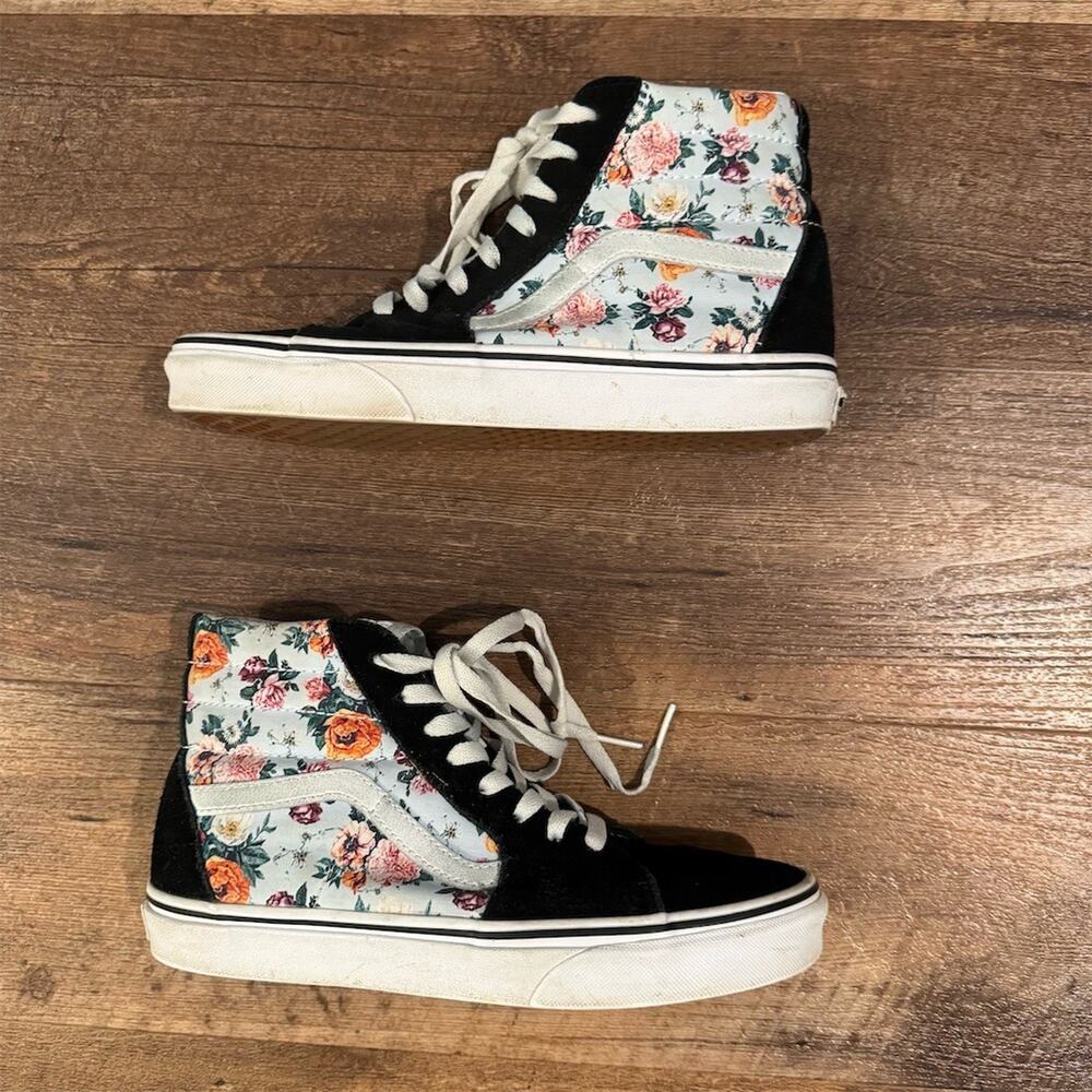 Vans Sk8-Hi Garden Floral High Top Sneakers Padded Collar Women 8.5 Men 7 READ